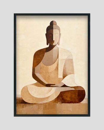 Serene Buddha Minimalist Painting – Modern Abstract Spiritual Wall Art