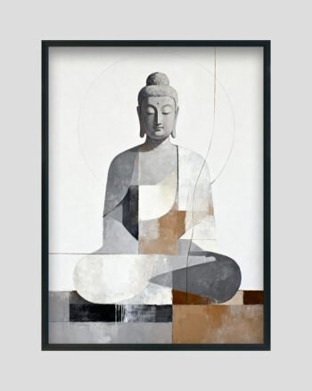 Tranquil Buddha Abstract Painting – Modern Minimalist Spiritual Wall Art