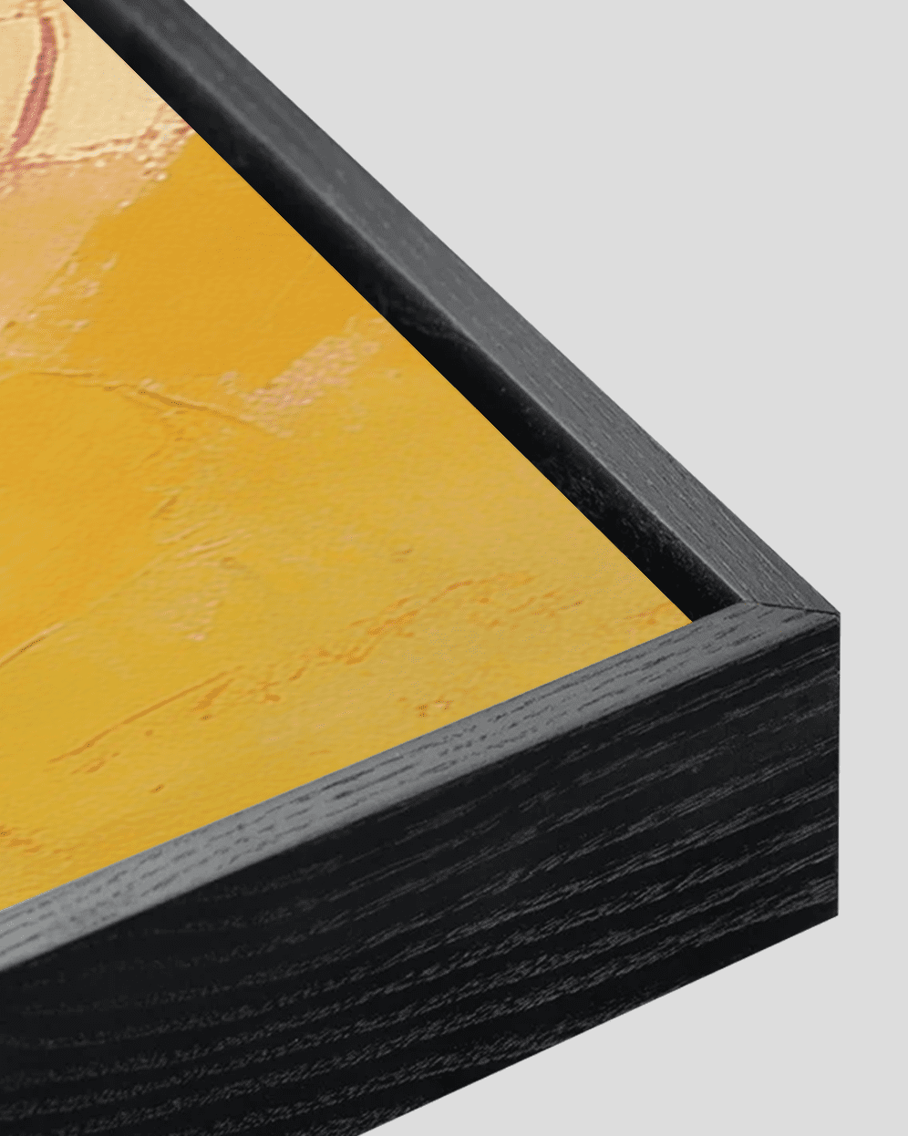 Abstract painting of a white paper boat floating on blue water with warm orange and yellow background in textured acrylic style.