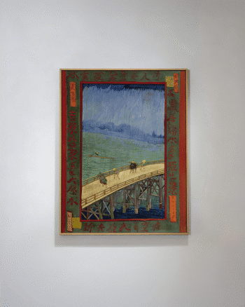 Bridge in the rain wall art inspired by Vincent van Gogh