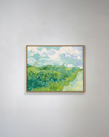 Green wheat field wall art inspired by Vincent van Gogh