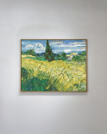 Green field with cypress wall art inspired by Vincent van Gogh