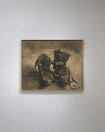 Worn shoes still life painting inspired by Vincent van Gogh