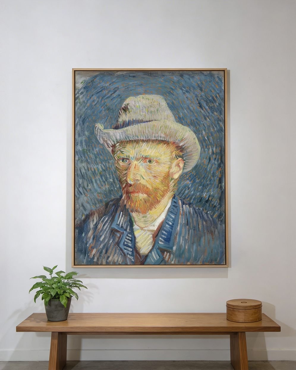 Self portrait with hat wall art inspired by Vincent van Gogh