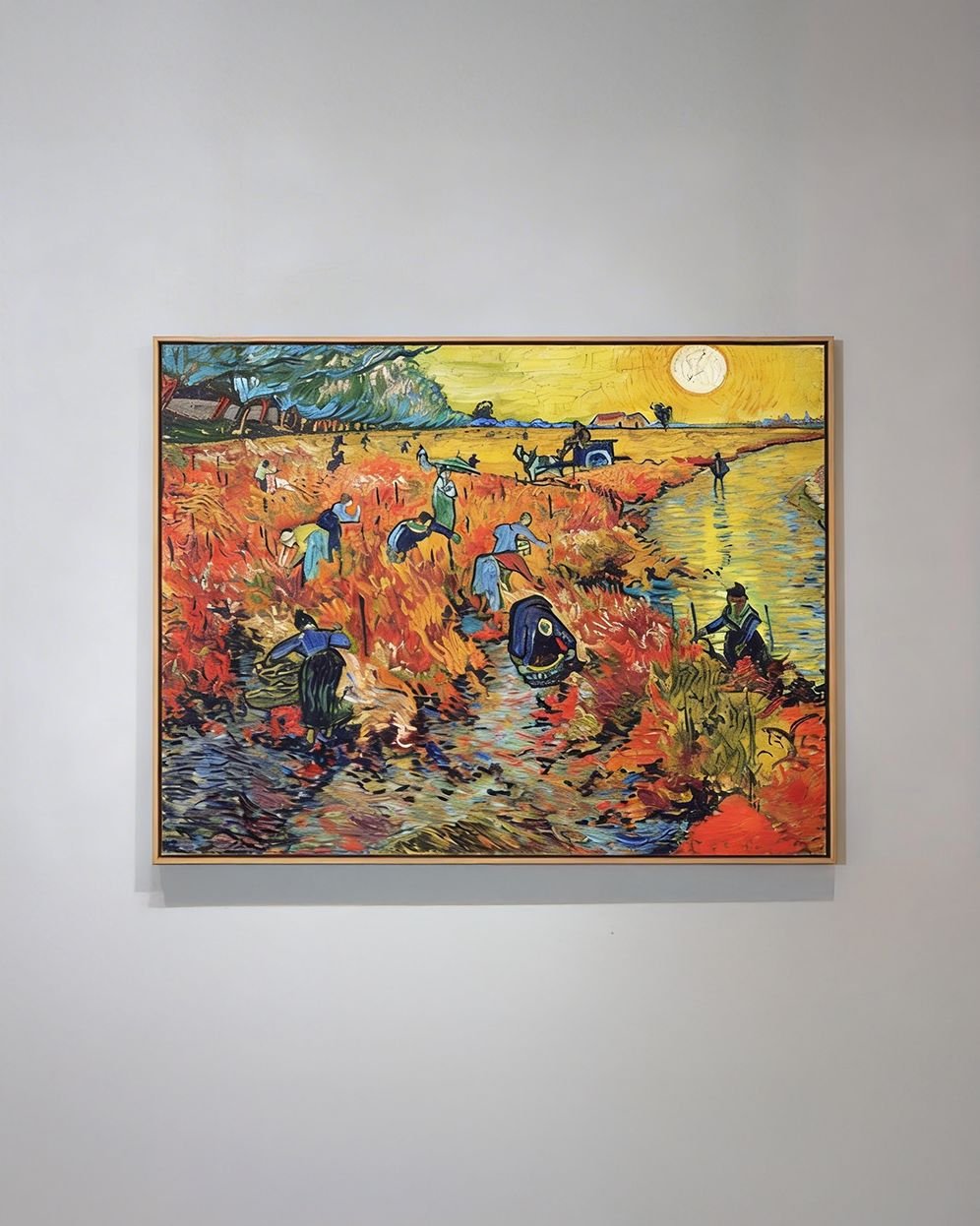 Red vineyard wall art inspired by Vincent van Gogh